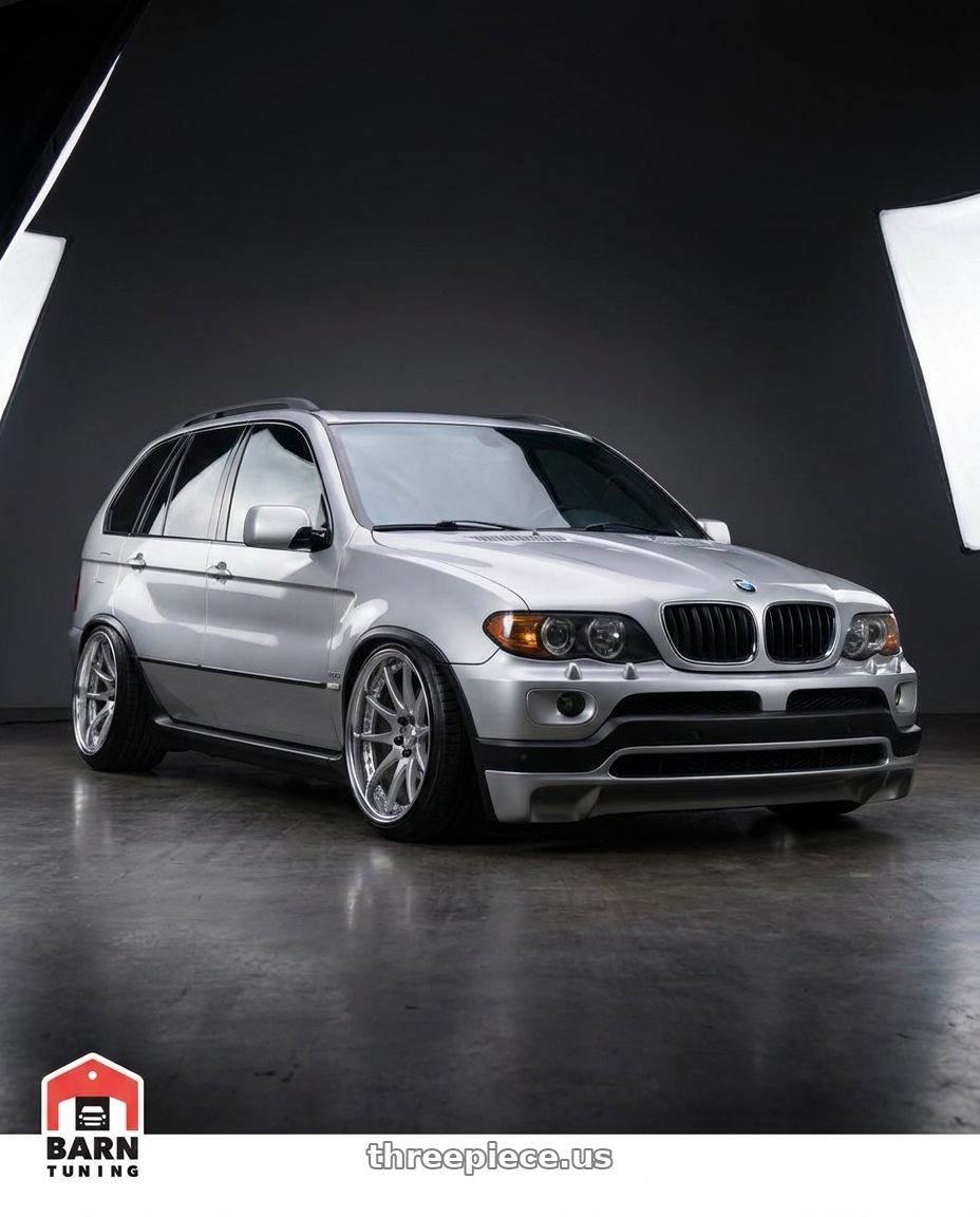 2005 BMW X5 4 8is with Work Emotion Cr 3P 5x100 18x14-12 R Disk Burning Silver wheels