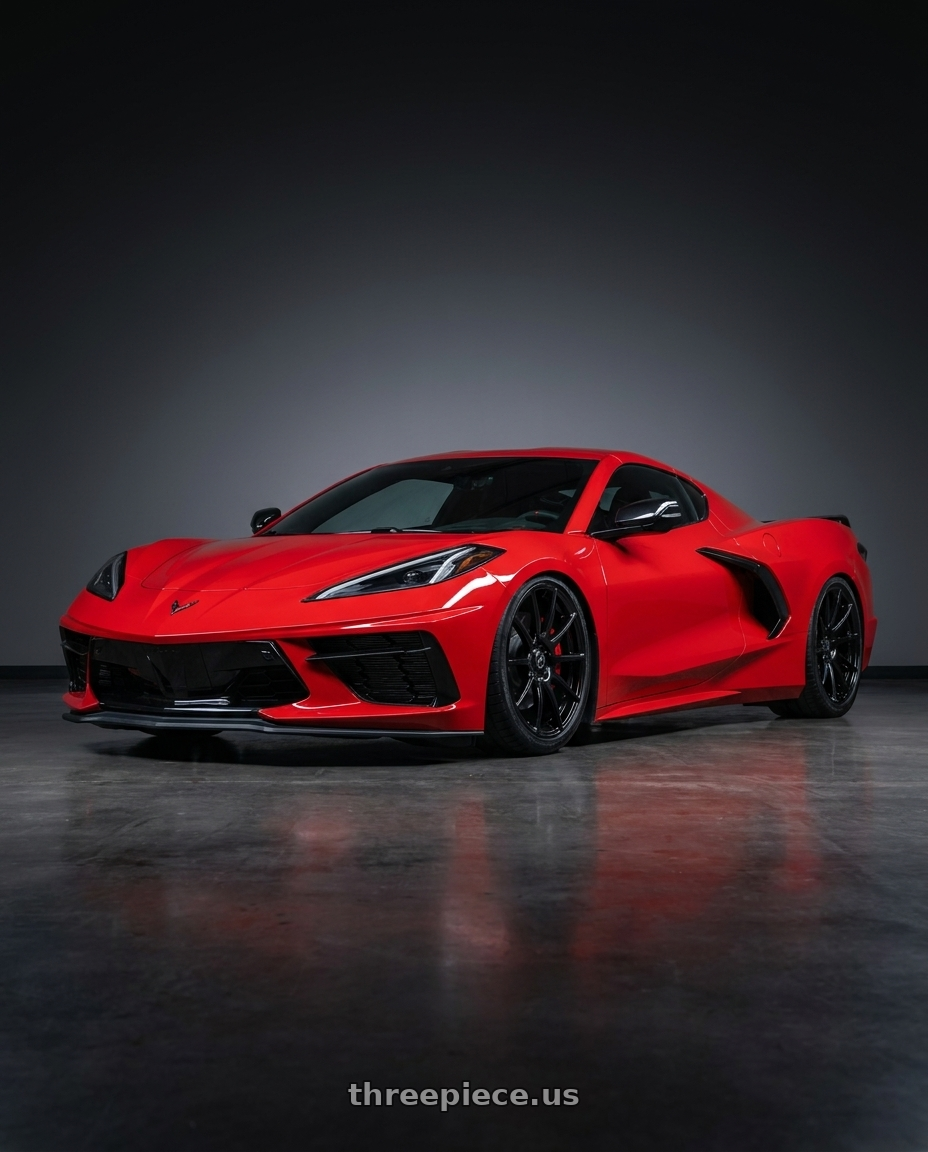 2024 Chevrolet Corvette C8 with Forgestar CF10 5x120.65 19x10 +30 Gloss Black wheels