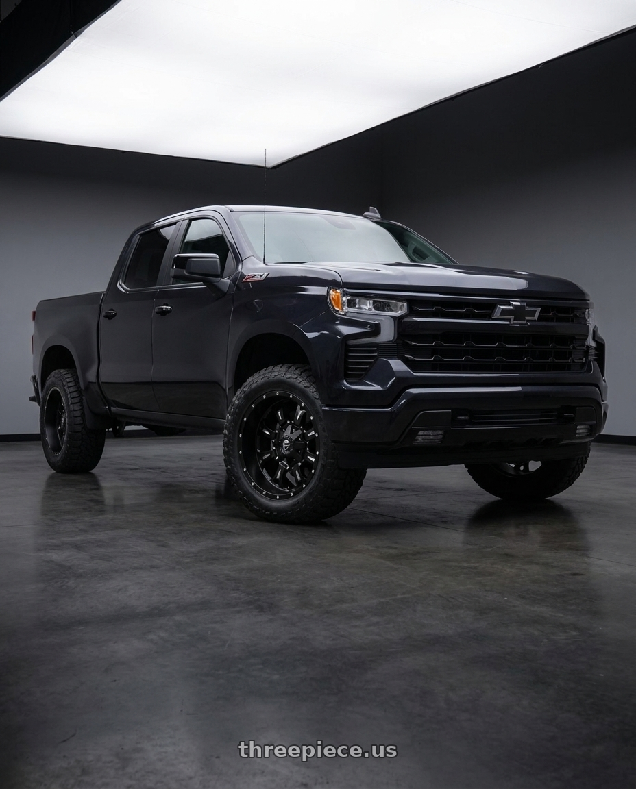 2023 Chevrolet Silverado 1500 with Fuel 1PC D517 KRANK 6X135/6X139.7 20X12 -44 MATTE BLACK MILLED wheels
