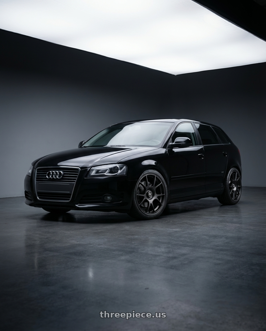 2012 Audi A3 8P with fifteen52 COMP 5x112 / 5x120 18x8.5 +35 ASPHALT BLACK (SATIN BLACK) wheels