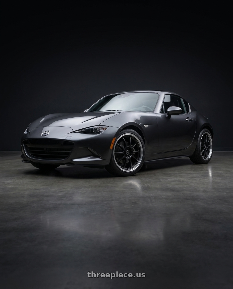2023 mx-5 miata rf grand touring  with Enkei J10 4x100/108 17x7+42 Matte Black W/ Machined Lip wheels