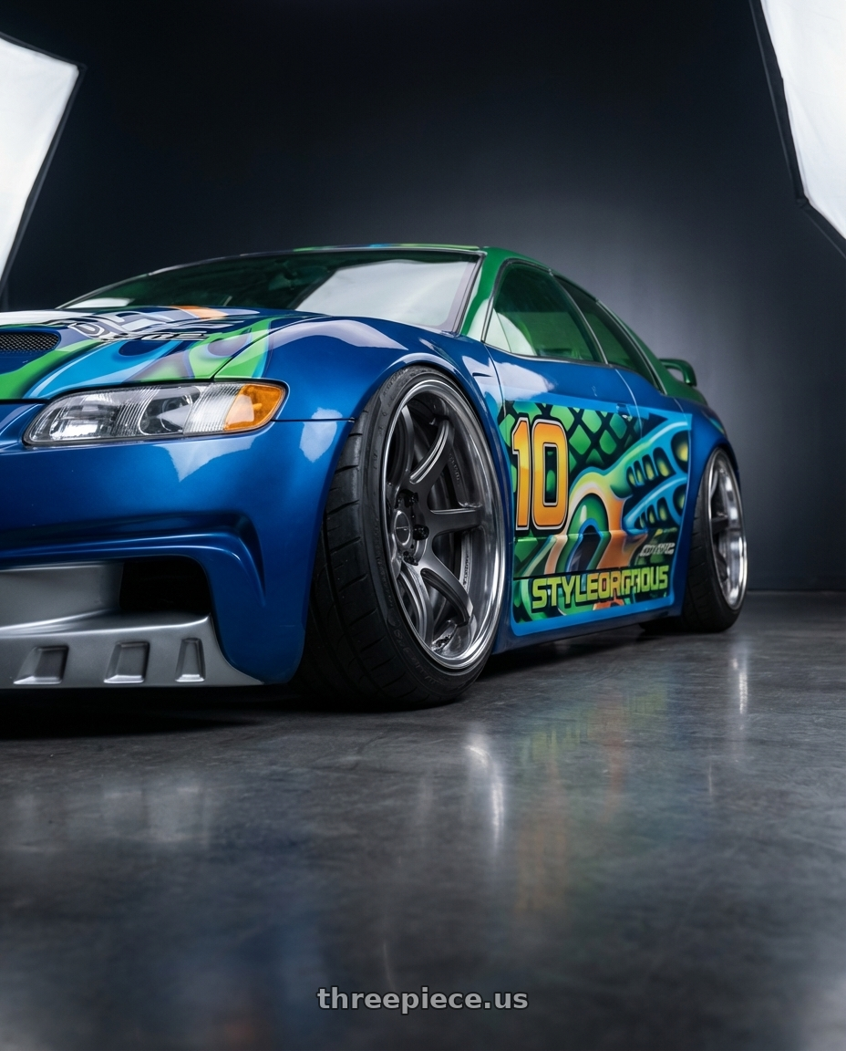 1997 pontiac rageous with Work Emotion T7R 2P wheels front three quarter view slammed stance