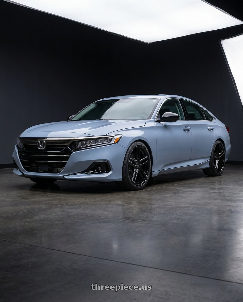 2021 Honda Accord EX-L with American Racing AR907 5X114.3 17X7.5 +42 GLOSS BLACK wheels