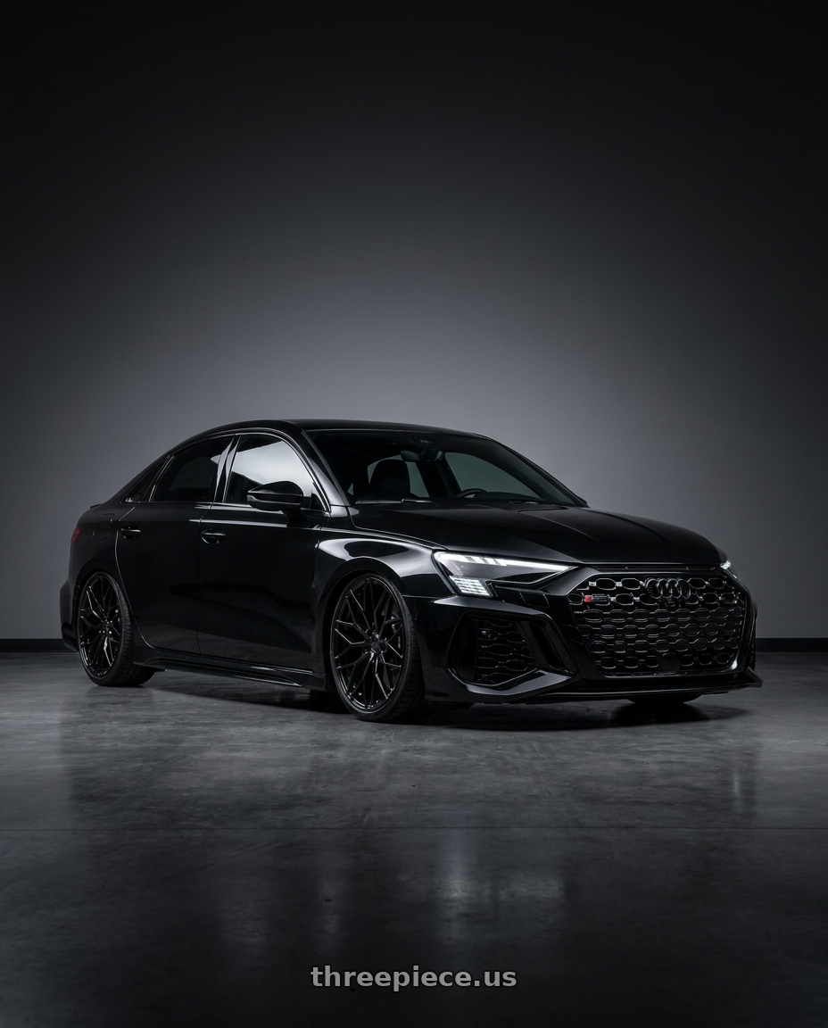 2022 Audi RS3 8Y with Avant Garde Wheels M520R 5X112 19x9.5 +40 Gloss Black wheels