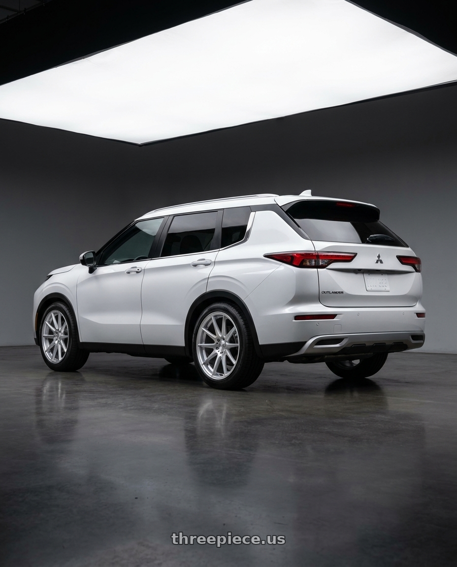 2024 mitsubishi outlander with Rohana RC7 5x114.3 20x9+32 Machine Silver wheels rear three quarter view slight stretch tires