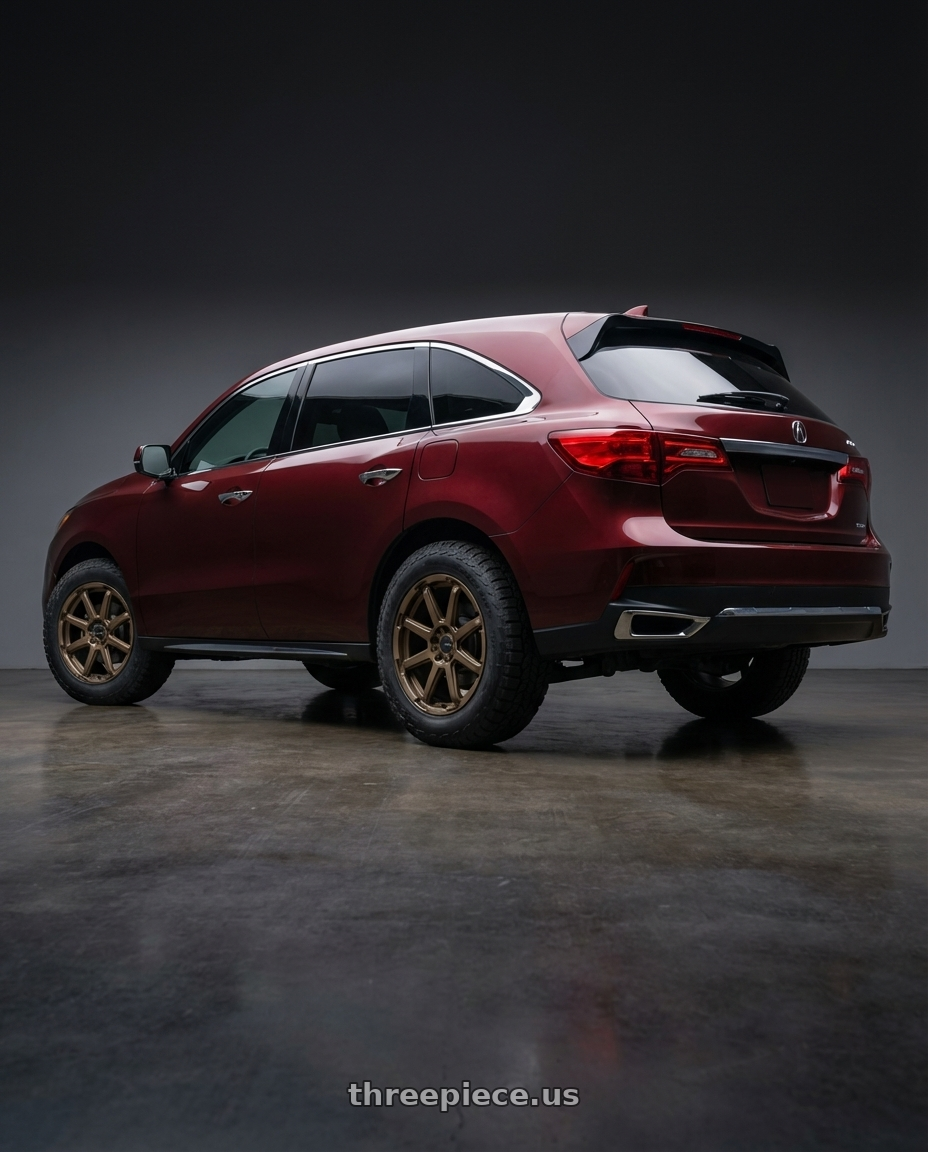 2018 Acura mdx with Enkei Adventurer 5x114.3 18x8+35 Matte Bronze wheels rear three quarter view meaty tires