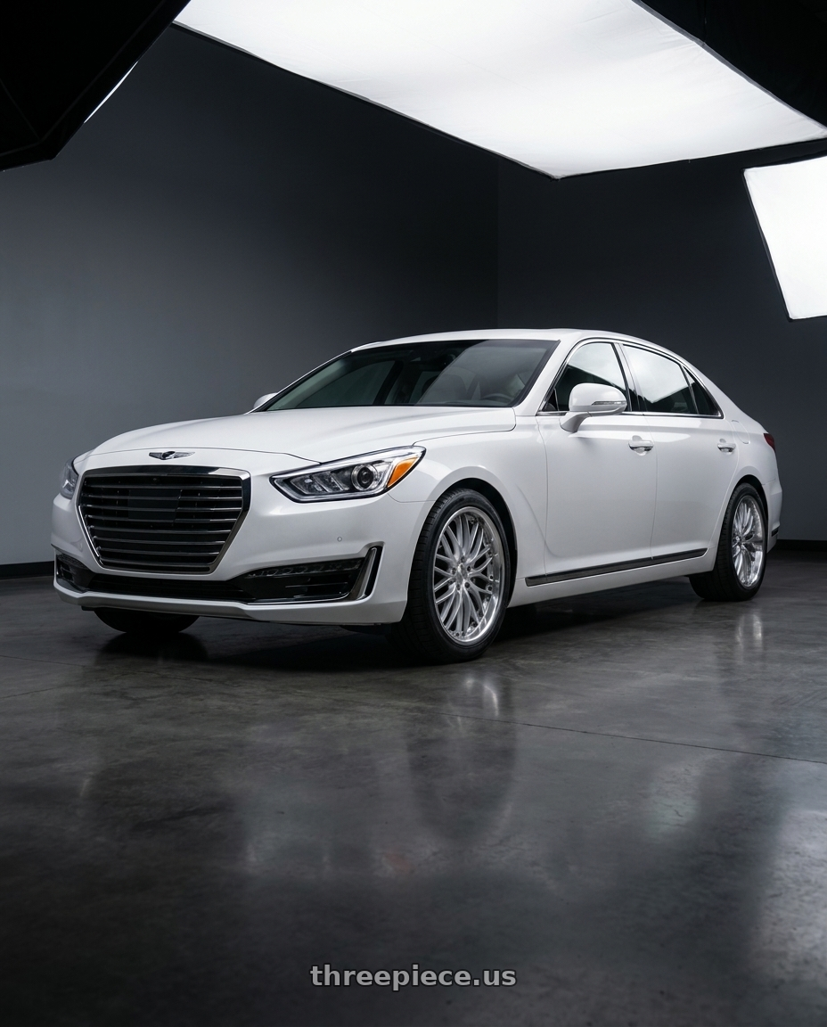 2018 genesis g90 ultimate with MRR GT1 5x114.3 20x10  +40 Hyper Silver Machine Lip wheels