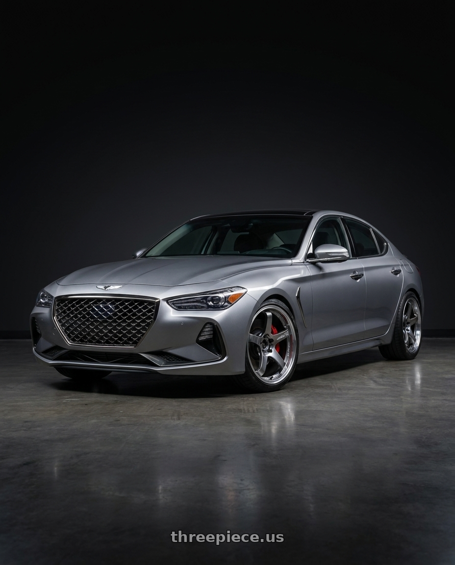 2019 Genesis g70 with Advan Racing GT PV 5x114.3 19x9.5 +50 MACHINING & HYPER PLATINUM BLACK wheels