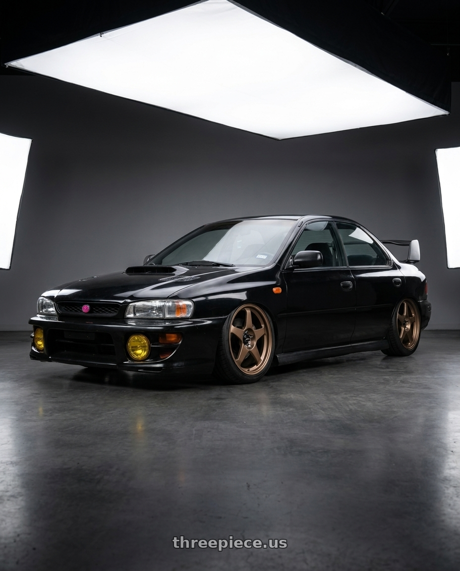 1998 Subaru Impreza GC8 with R6061 Forged R1 5x100 18X8.5 +35 Matte Bronze wheels