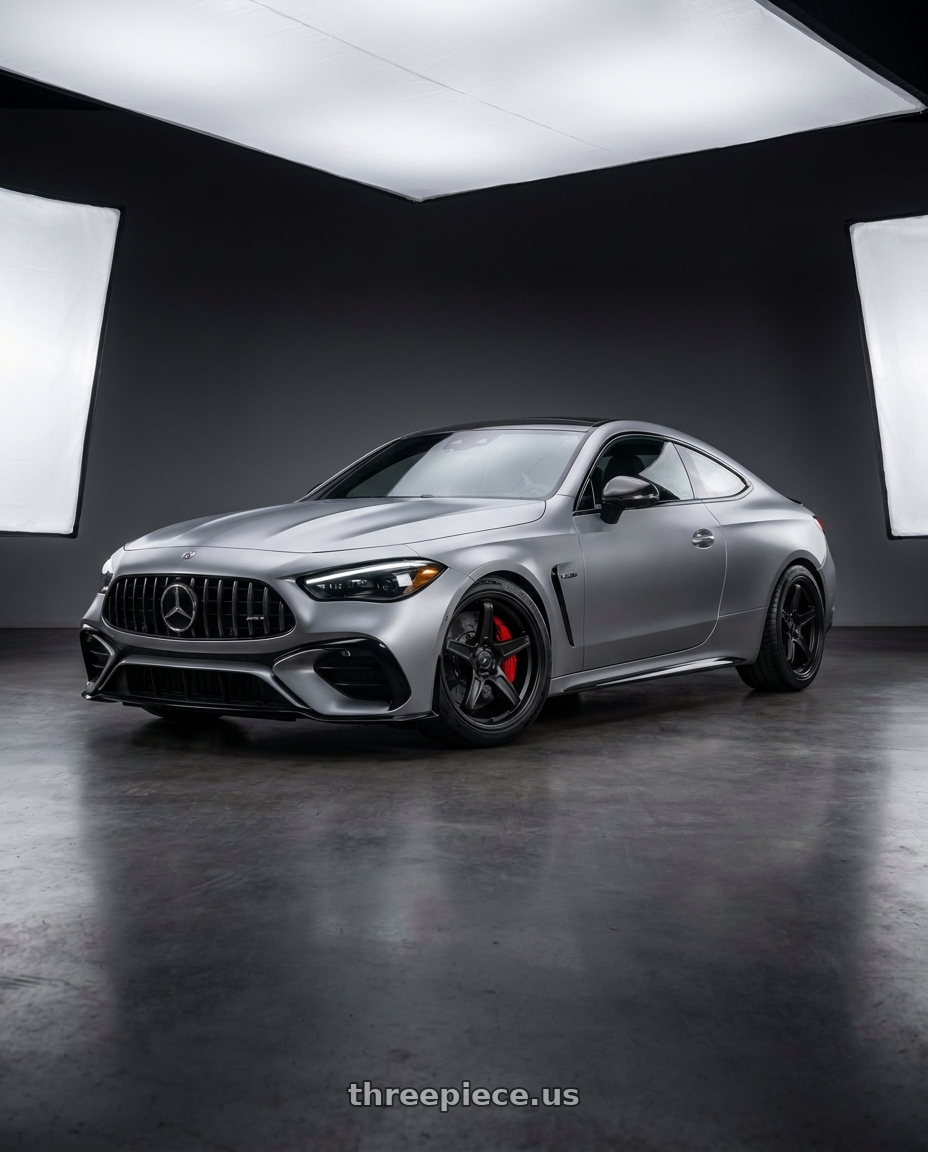 2024 Mercedes-AMG GT Coupe with Voxx Replica Hellcat 2 5x115 20x10.5+25 Matte Black wheels