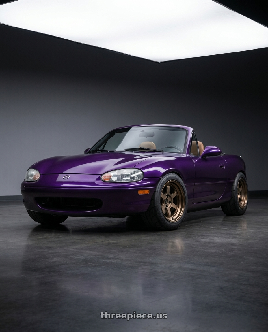 2000 Mazda miata with Volk Racing TE37V 4x100 15x8+0 Bronze wheels