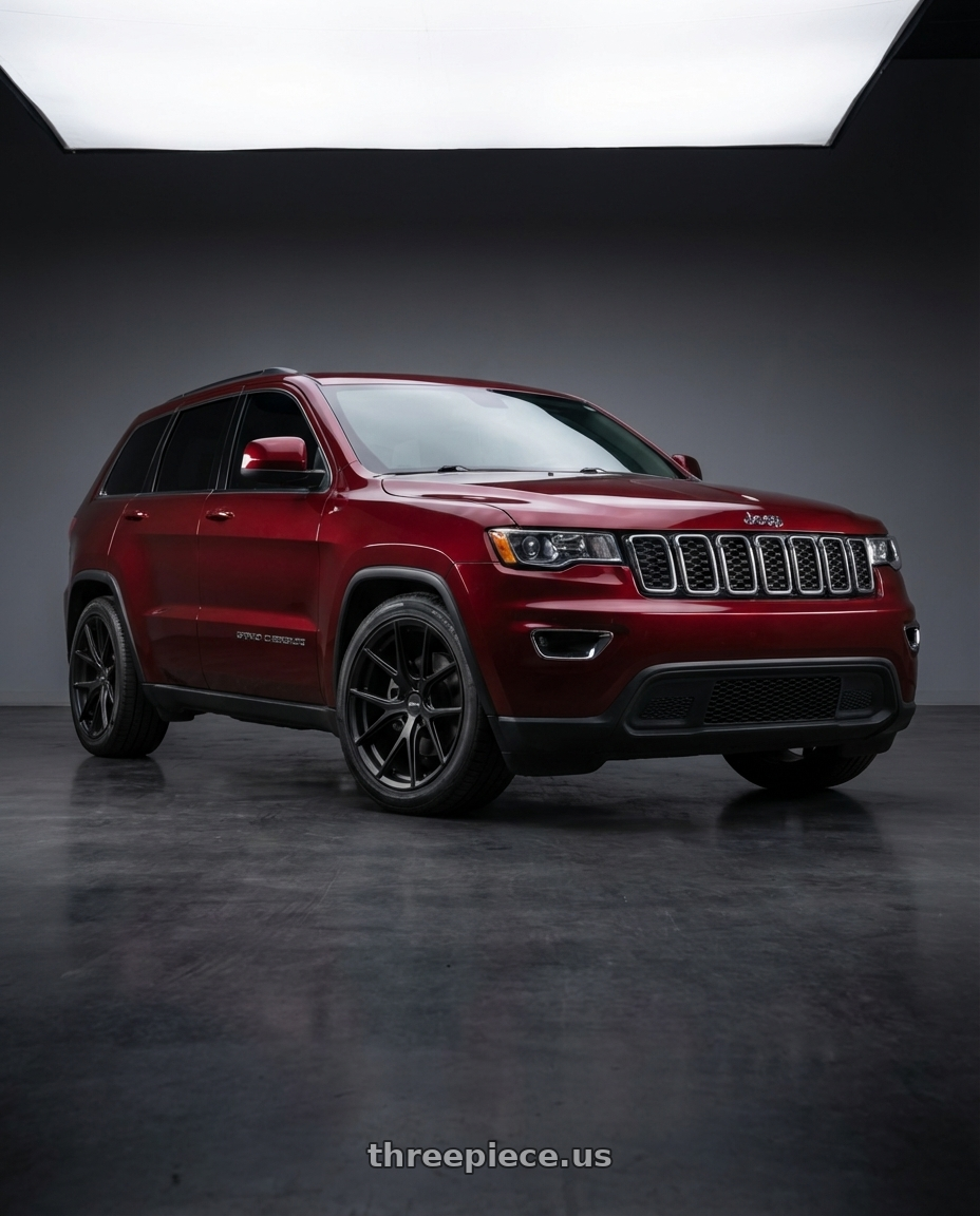 2017 jeep grand cherokee laredo  with Bravado 08B Tribute 5x114.3 19x9.5 +35 Matte Black wheels