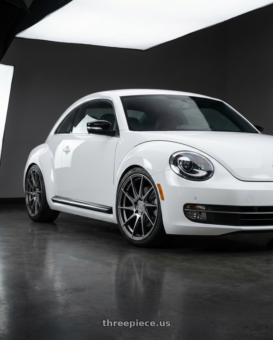 2016 Volkswagen Beetle Turbo with Aodhan AH09 5x112 18x8.5 +35 Hyper Black wheels