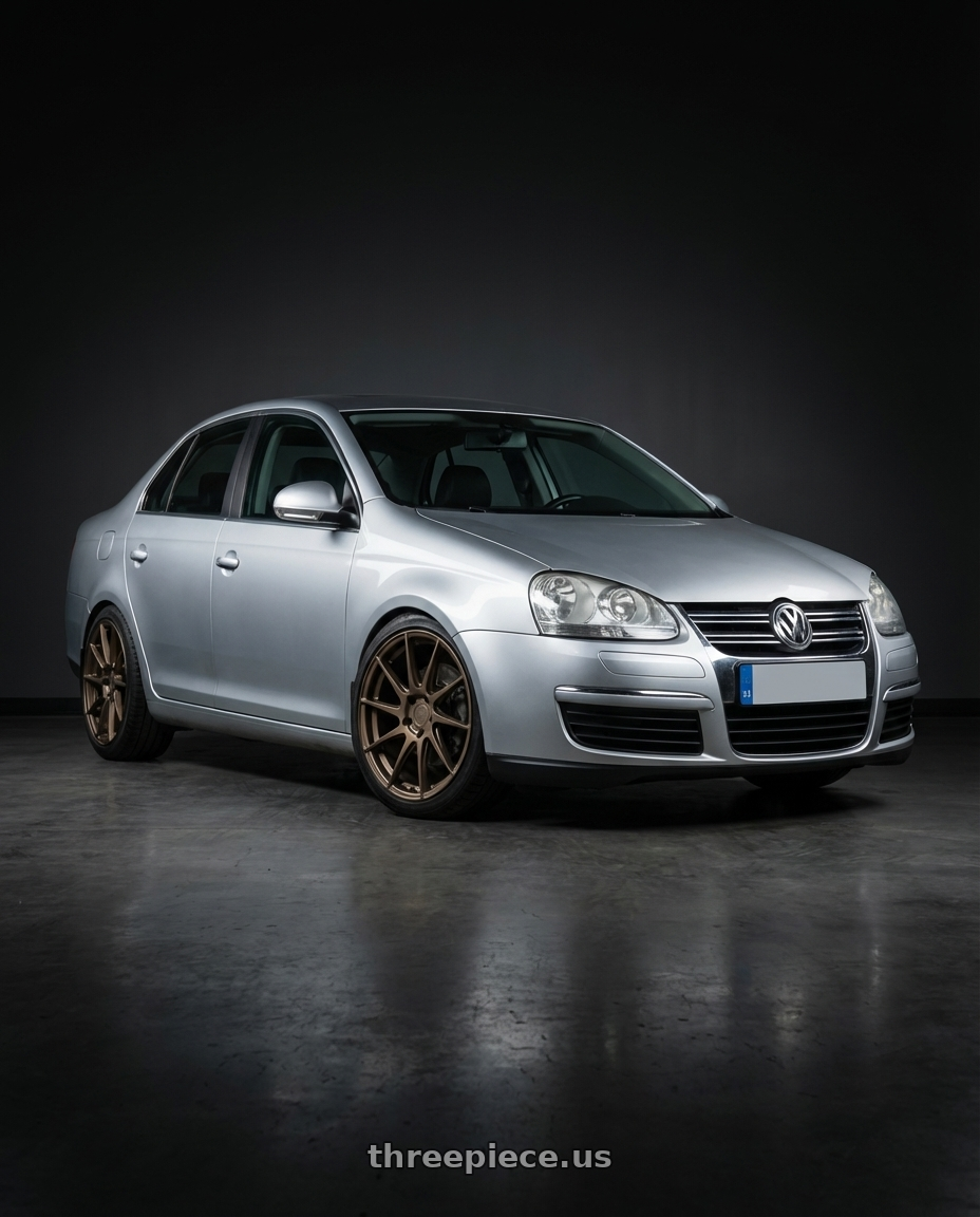 2009 Volkswagen Jetta GLI MK5 with Aodhan AH09 5x112 18x9.5 +35 Matte Bronze wheels