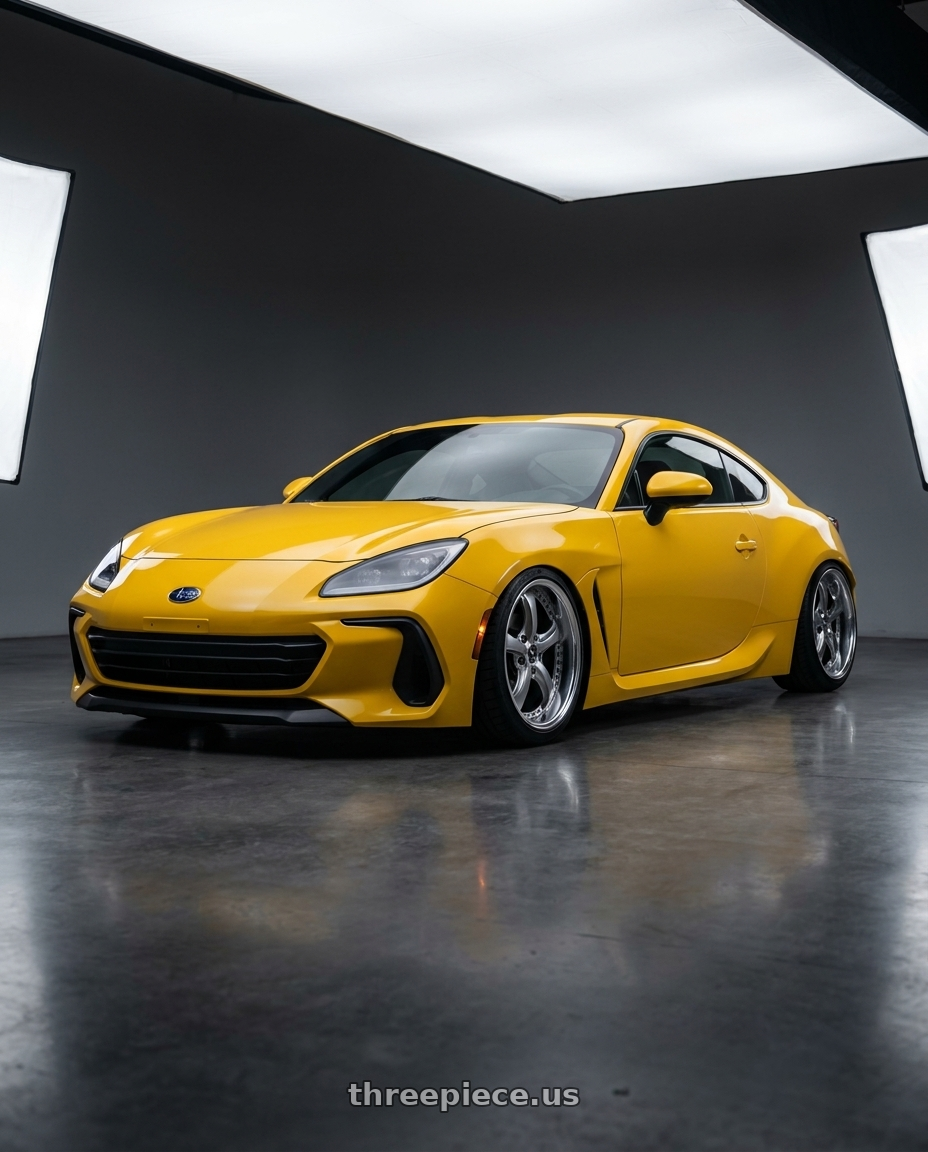 2026 Subaru BRZ STI Sport Yellow Edition with Work Wheels VS-KF 5X114.3 19x8.5+34 Brilliant Silver Black A Disk FULL REVERSE wheels