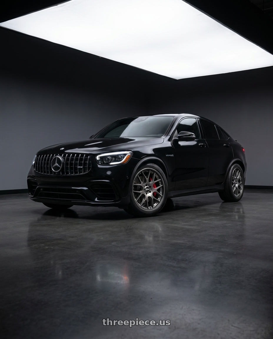 2021 mercedes glc63s with BBS CH-RII 5x112 21x9.5 +33 Satin Platinum Center Blk Lip w/Etching SS Rim Prot wheels