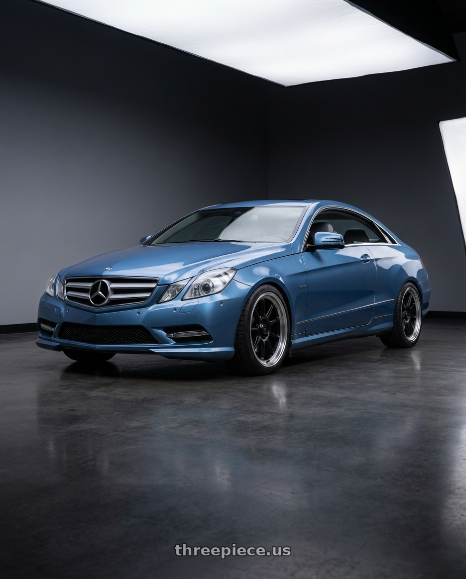 2014 Mercedes-Benz E-Class Coupe C207 with Konig Countergram 5x112 19x9.5+30 Matte Black / Matte Machined Lip wheels