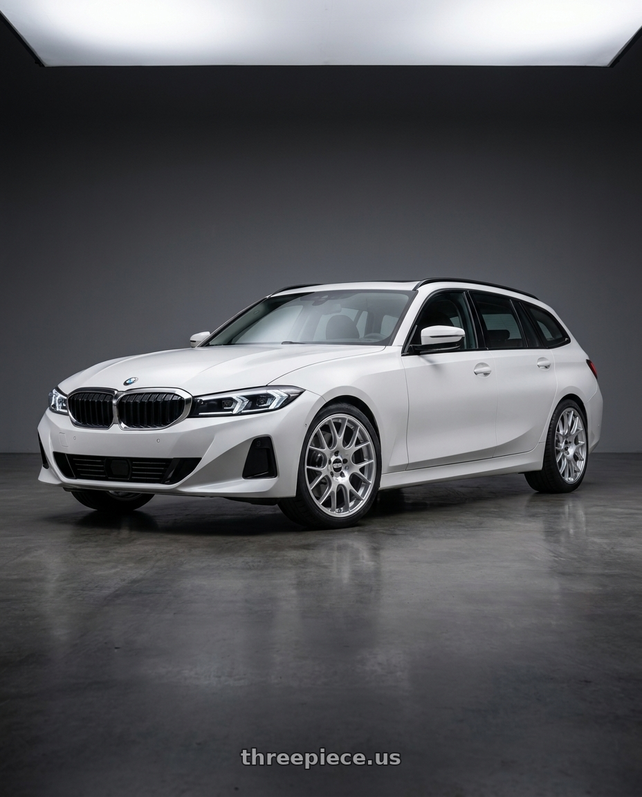 2025 BMW 318i touring with BBS CH-R 5x120 19x9.5 +35 Brilliant Silver Polished Rim Protector wheels