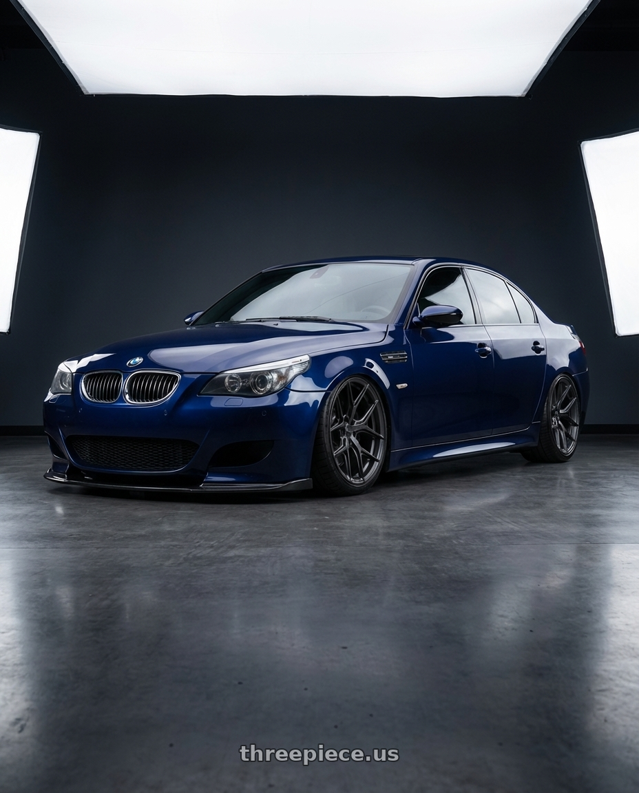 2010 BMW M5 E60 with Vossen HF-5 20x9 / 5x120 / ET35 / Flat Face / 72.56 - Matte Gunmetal Wheel - HF5-0B02 wheels