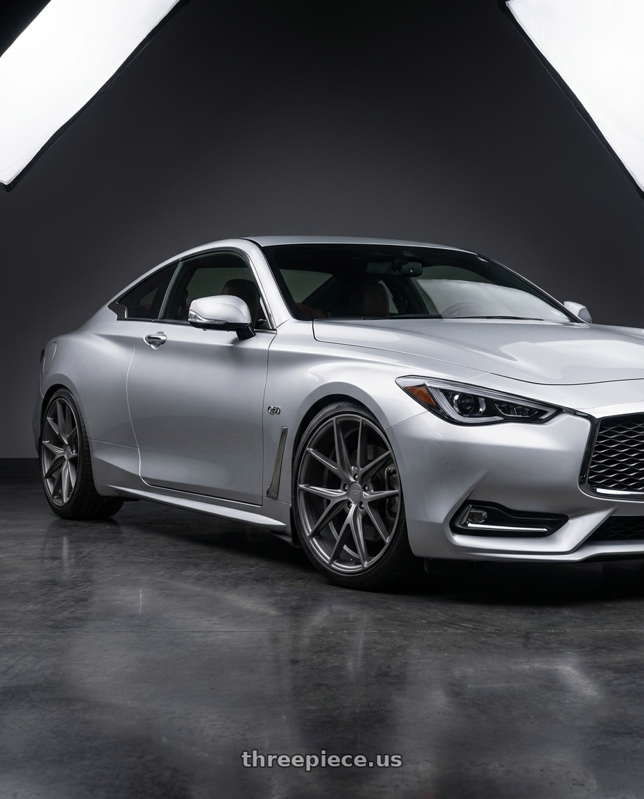 2020 Infiniti Q60 with Niche 1PC M116 MISANO 5X114.3 19X8.5 +33 MATTE GUN METAL wheels