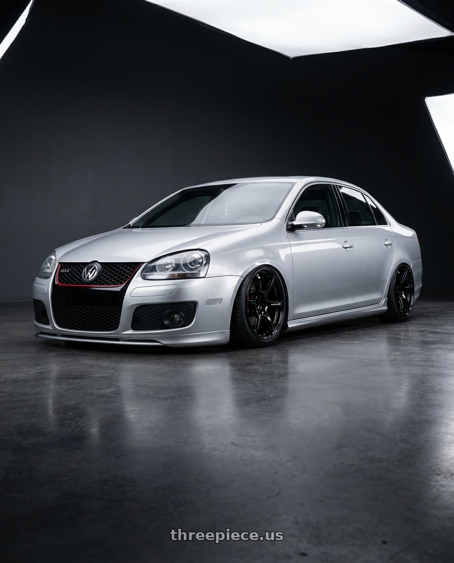 2009 Volkswagen Jetta GLI MK5 with Advan RGIII 5x112 18x8+50 Gloss Black wheels