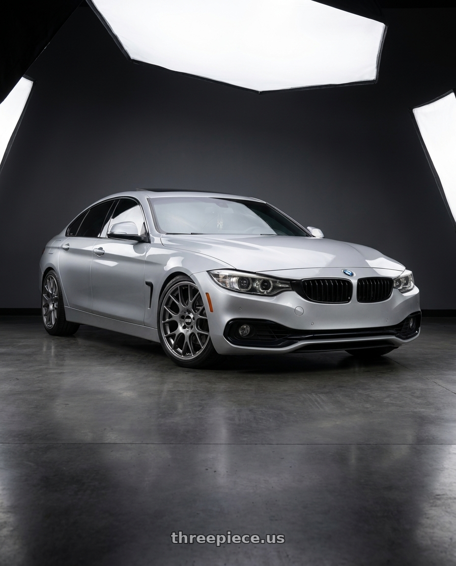 2018 BMW 430i Gran Coupe with BBS CH-R 5x112 19x8.5 +48 Satin Titanium Polished Rim Protector wheels