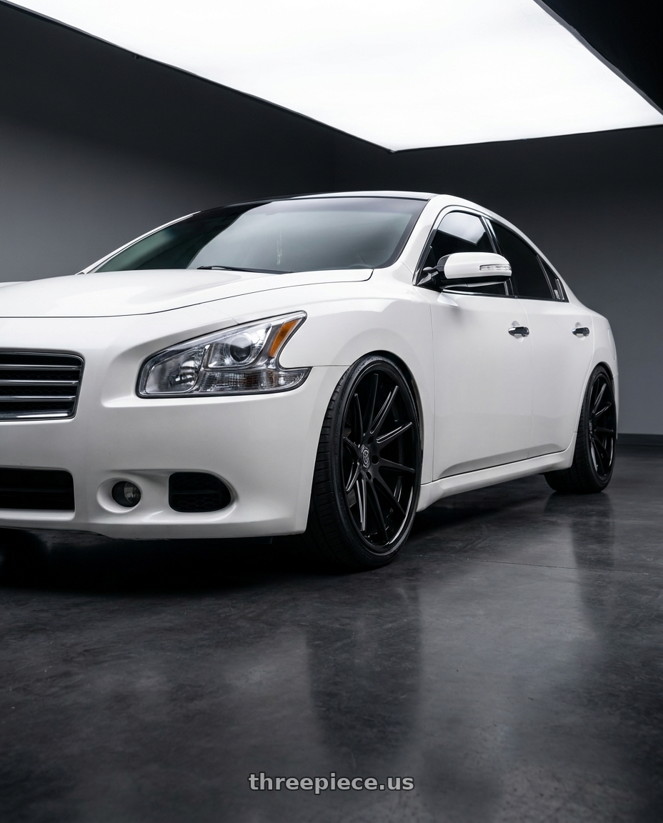 2009 Nissan maxima with Rohana RFC10 5x112 20x9+25 Matte Black/Gloss Black Lip wheels