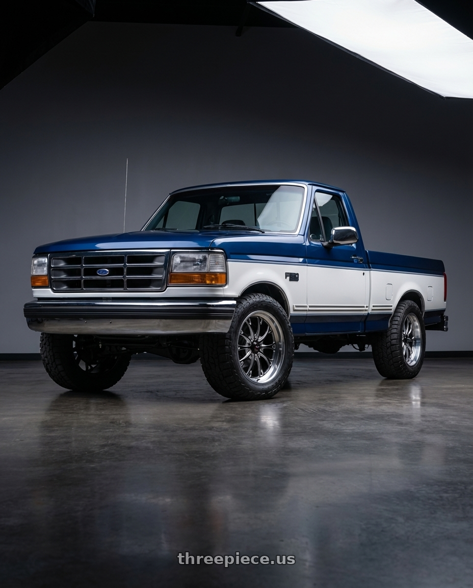1994 ford f150 with WELD Performance Belmont 5x120 20x10.5 +38 Gloss Black/Milled Diamond Cut Lip wheels