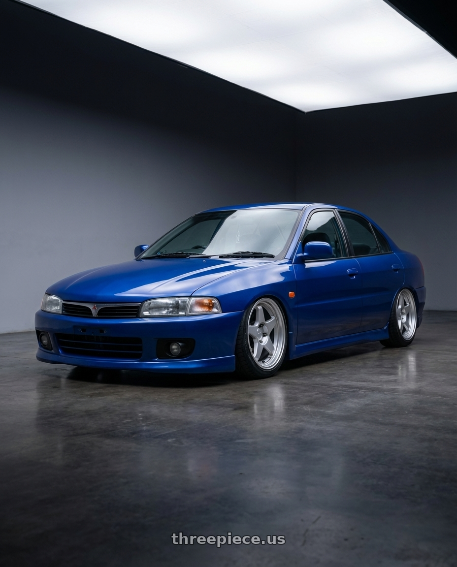 1998 Mitsubishi Lancer with Kansei K15H Astro 5x114.3 18x9 22 Hyper Silver wheels