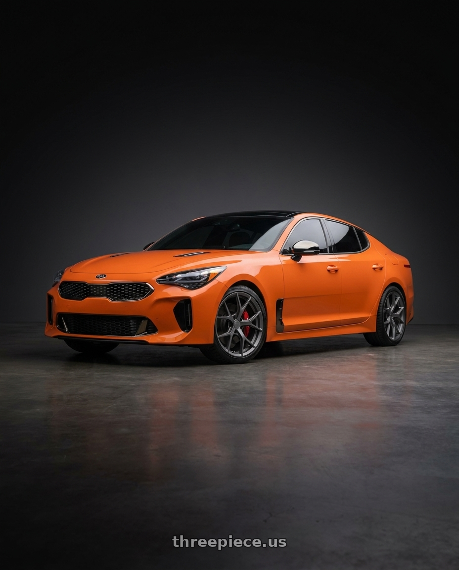 2019 KIA stinger gts  with MRR FS6 5x114.3 19x8.5  +35 Matte Gun Metal wheels