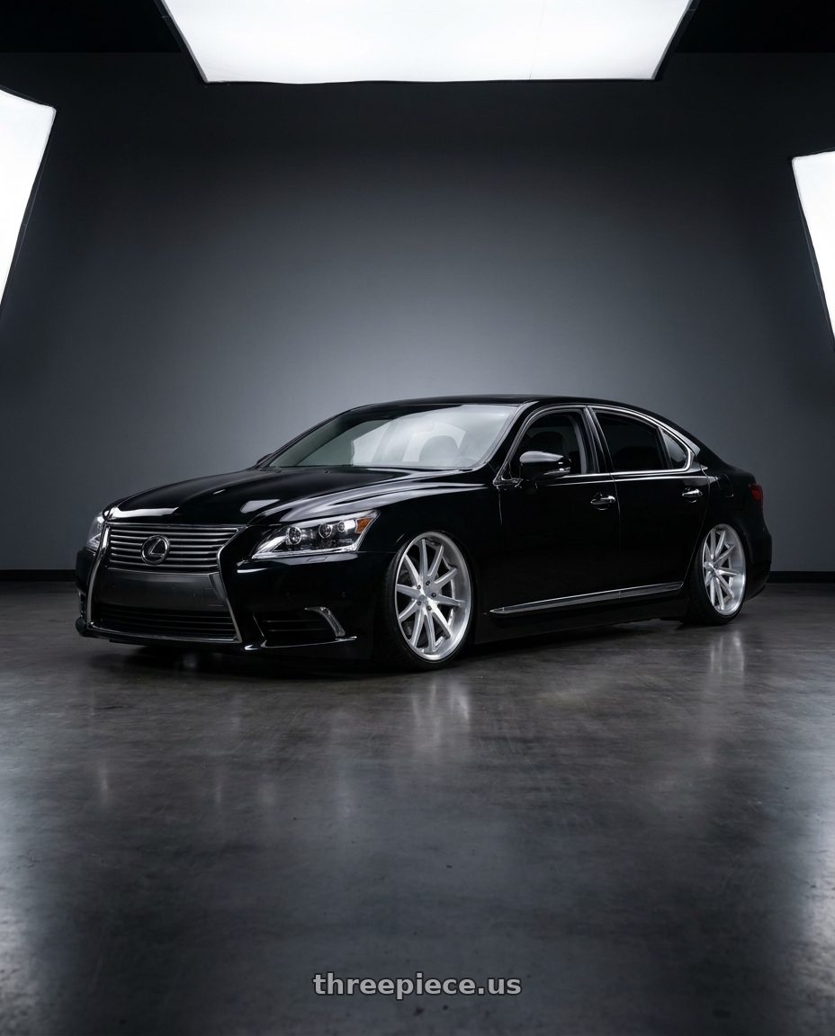 2014 Lexus LS460L  with DOLCE LUXURY TRENTO 6x135/6x139.7 22x9.5 +18 Glossy Silver Brush Face wheels