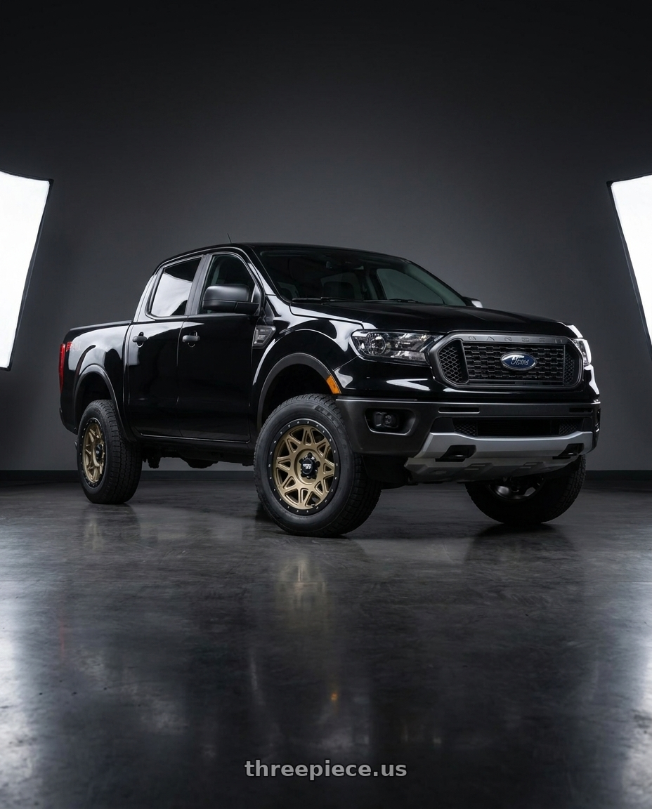 2021 Ford Ranger XL with Dirty Life Theory 9305 6x139.7 17x9-12 Matte Gold W/Matte Black Lip wheels