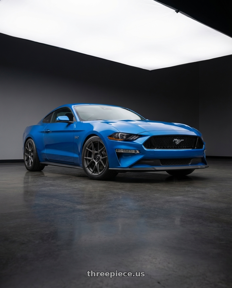 2022 Ford Mustang GT with Konig Ampliform 5x114.3 19x10.5+23 Dark Metallic Graphite wheels