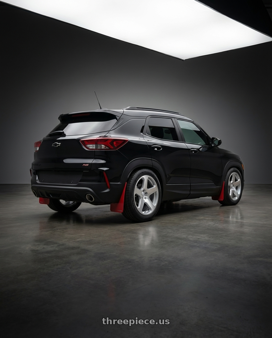 2021 trailblazer RS with Rotiform RC200 NUE 5X120 20x10 +40 GLOSS SILVER W/ MACHINED FACE wheels rear three quarter view meaty tires