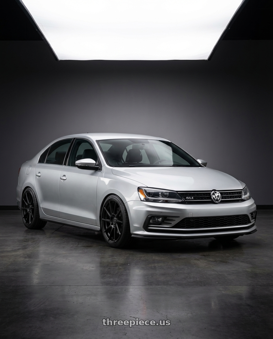 2016 Volkswagen Jetta GLI MK6 with Aodhan AH09 5x112 18x8.5 +35 Matte Black wheels