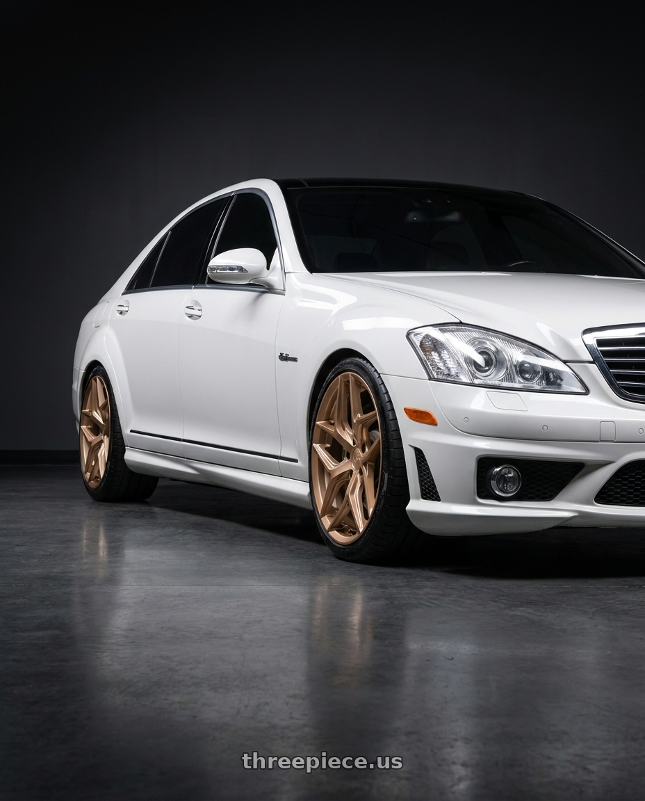 2009 Mercedes s63 with Niche 1PC M267 TORSION 5X112 20X10.5 +40 PLATINUM BRONZE wheels