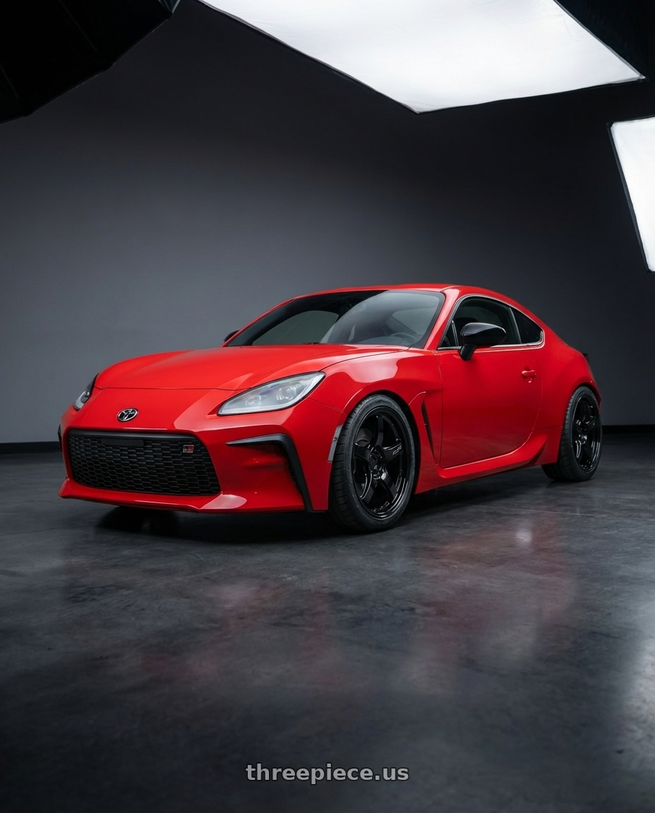 2024 Toyota GR86 with Gram Lights 57CR 5x114.3 18x8.5+50 Glossy Black wheels