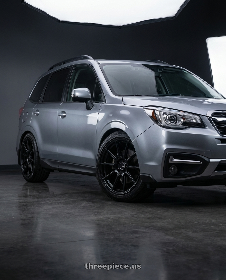 2017 subaru forester xt 2.0 touring metallic grey with Enkei TS10 5x114.3 18x8+40 Black wheels