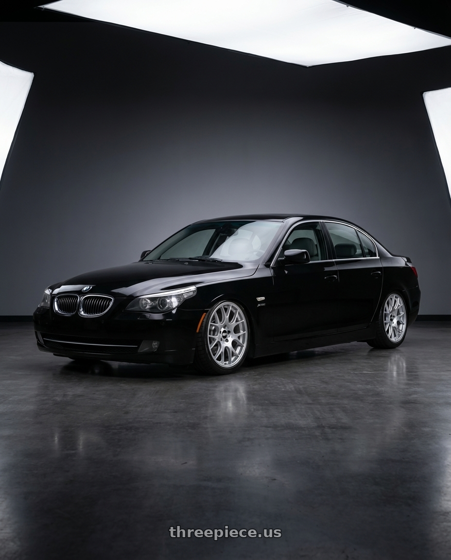 2009 528i bmw with BBS CH-R 5x112 19x8.5 +32 Brilliant Silver Polished Rim Protector wheels