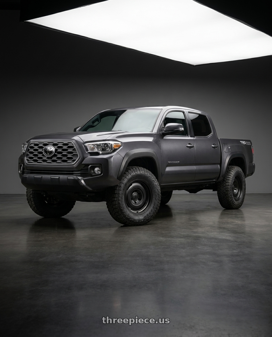 2023 toyota tacoma with fifteen52 ANALOG HD 6x139.7 16x7.5 +0 ASPHALT BLACK (SATIN BLACK) wheels