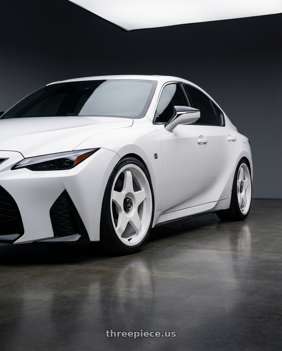 2024 Lexus IS 350 with fifteen52 CHICANE 5x114.3 / 5x120 19x8.5 +35 RALLY WHITE (GLOSS WHITE) wheels