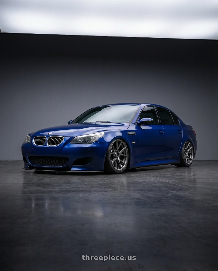 2010 BMW M5 E60 with Konig Ampliform 5x120 20x8.5+45 Dark Metallic Graphite wheels