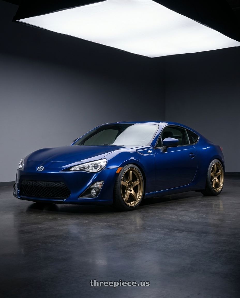 2013 Scion FR-S in Ultramarine Blue with Gram Lights 57CR 5x114.3 18x9.5 +38 Almite Gold wheels