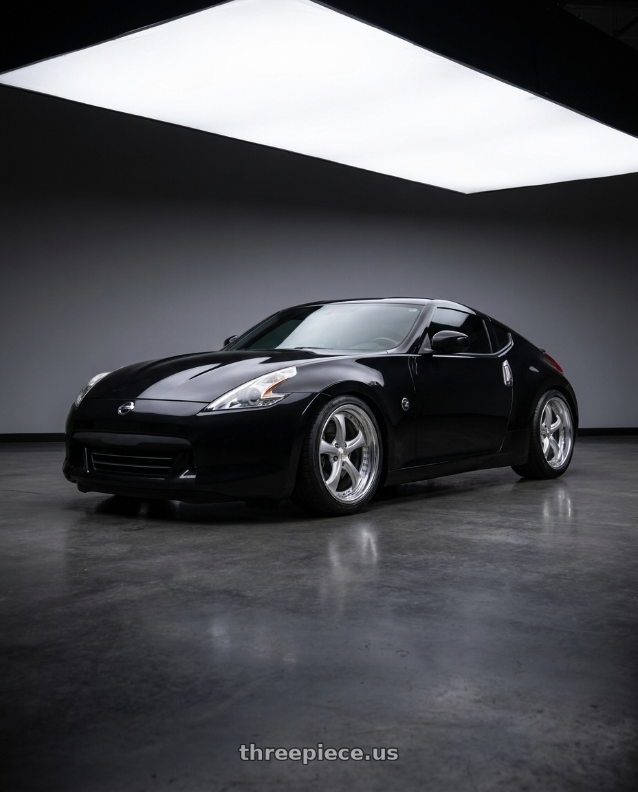 2009 Nissan 370z with Work Wheels VS-KF 5x114.3 19x9+40 Light Grey Silver A Disk STEP RIM wheels