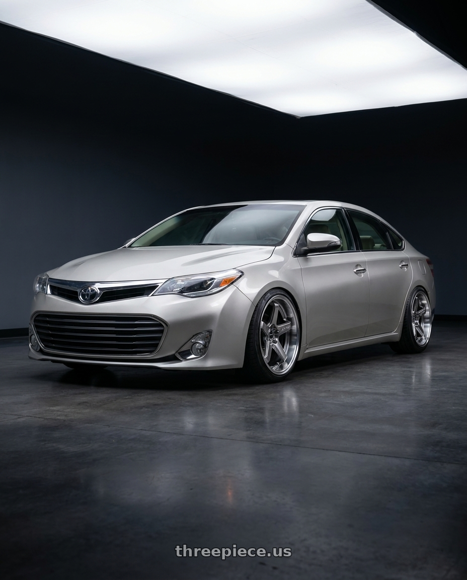 2013 toyota avalon with F1R FC5 5x114 18x9.5 +38 Hyper Black/Polish Lip wheels