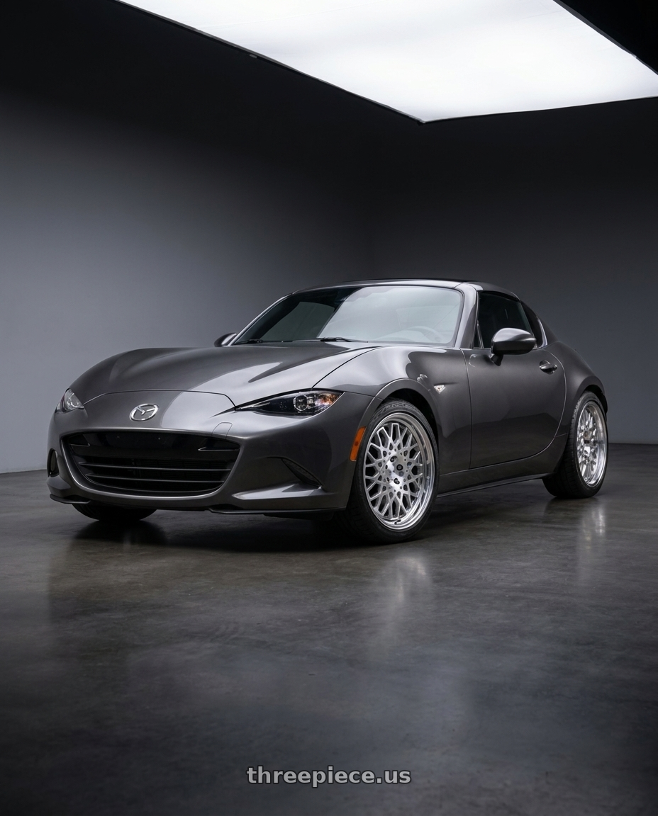 2017 Mazda mx5 rf with Work Seeker Cx 4x100 17x7.5+38 A Disk Matte Silver Polish wheels