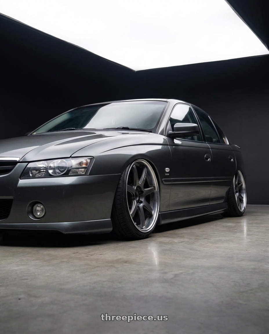 2004 holden vy spac with Work T7r 2P 5x120 19x11.5 +22 Matte Gunmetal wheels