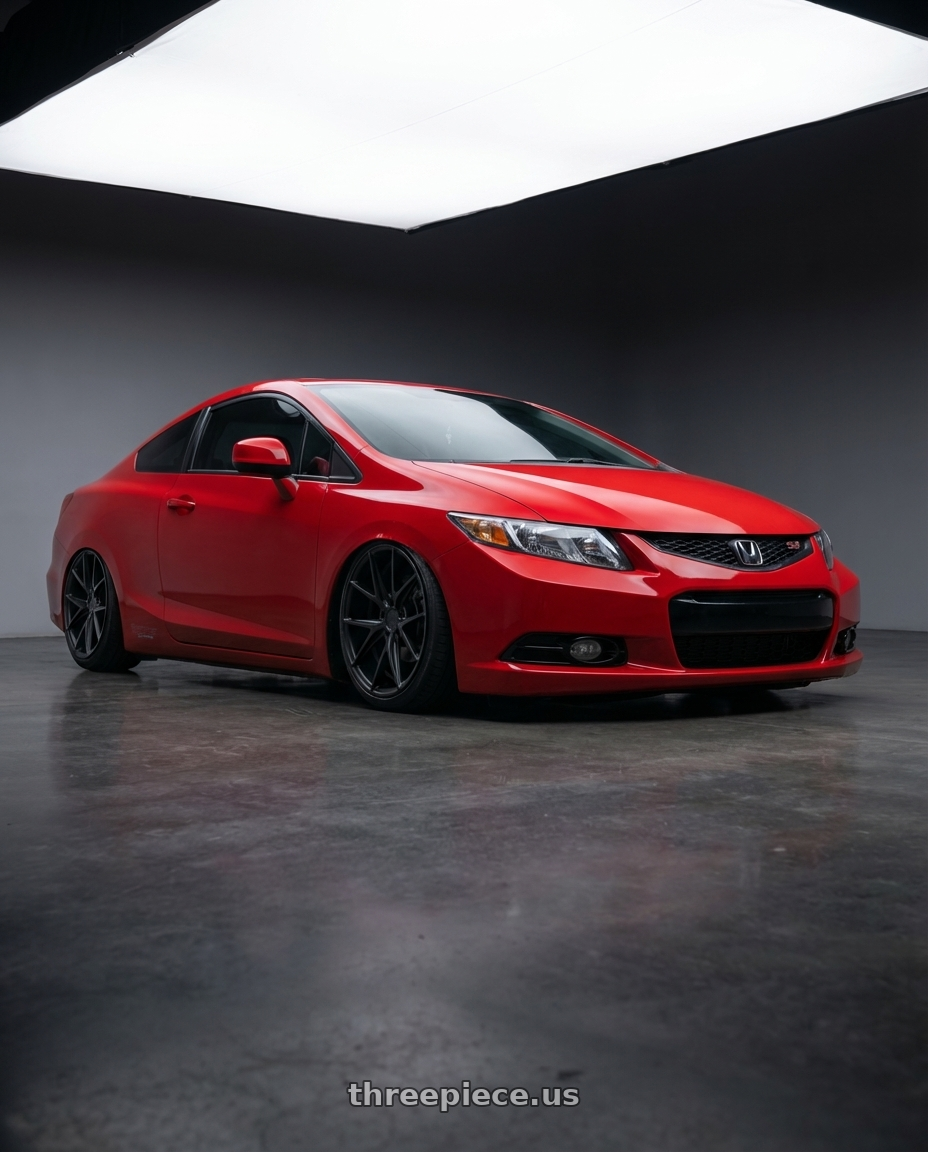 2011 Honda Civic Si with Niche 1PC M117 MISANO 5X114.3 18X8 +40 MATTE BLACK wheels