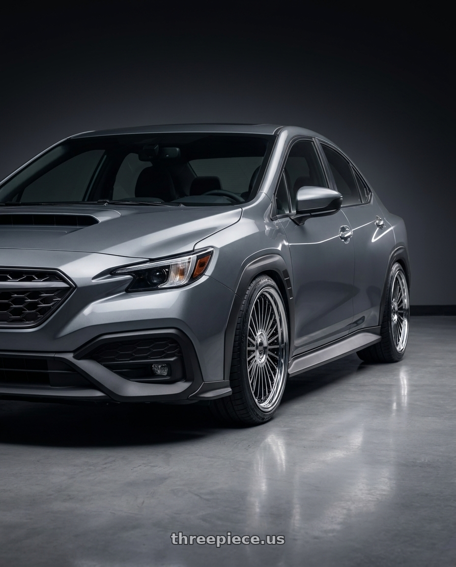 2022 Subaru WRX with Work Emitz Black Polish 5x114.3 19x7.5 +45 wheels