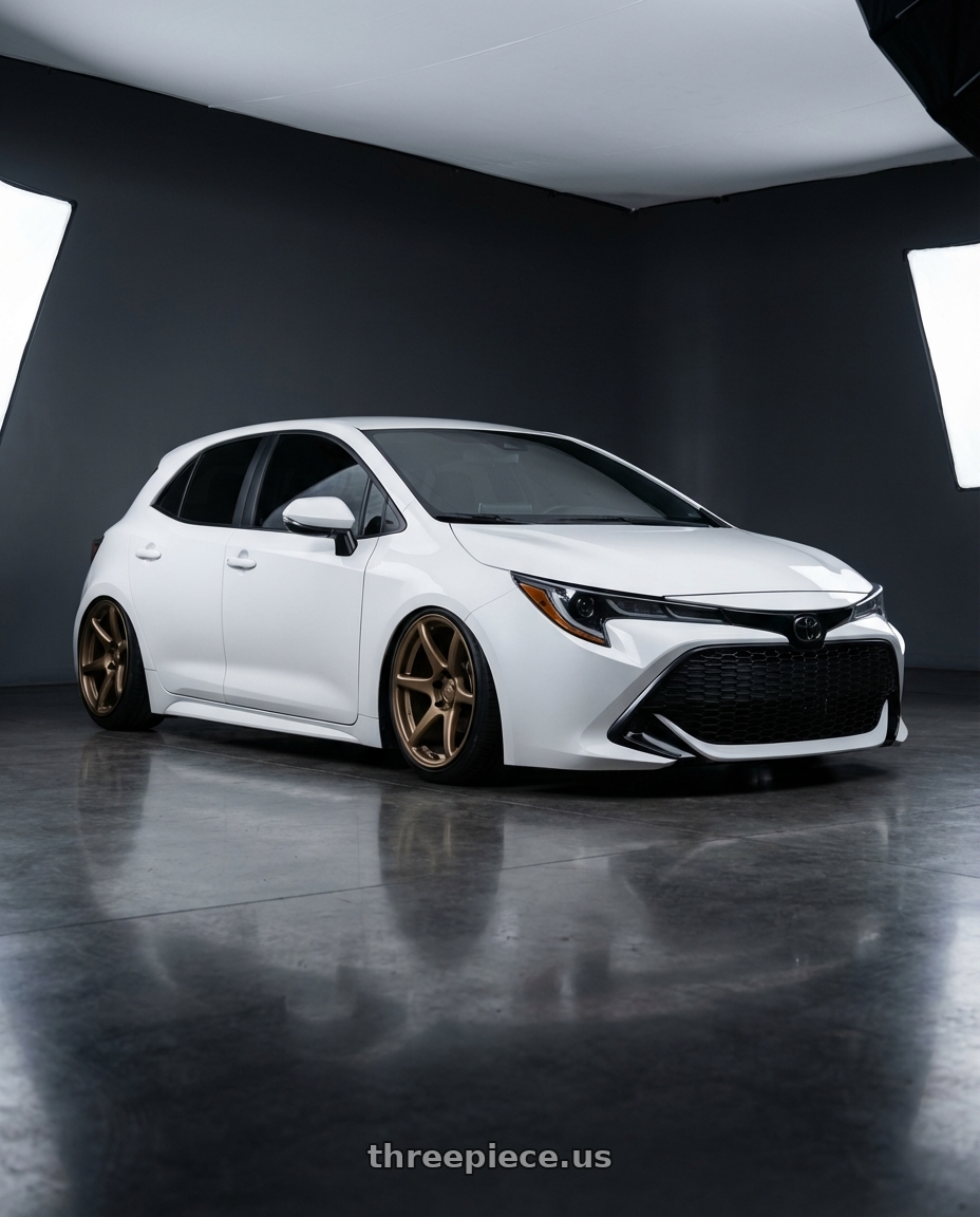 2023 Toyota Corolla Hatchback with Kansei K11B Tandem 5x114.3 18x9 12 Bronze wheels